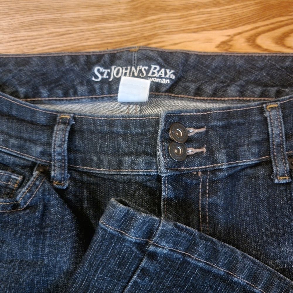 St. John's Bay Women's Dark Blue Jeans Size 18WP Boot Cut